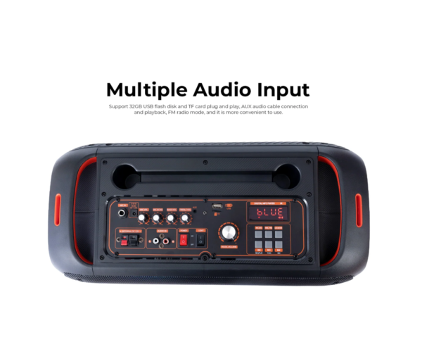 RGB Portable Bluetooth Speaker with 2 wireless mics