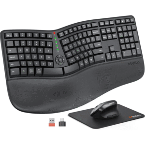 Ergonomic Wireless Keyboard & Vertical Mouse Kombo
