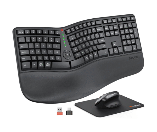 Ergonomic Wireless Keyboard & Vertical Mouse Kombo
