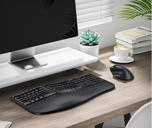 Ergonomic Wireless Keyboard & Vertical Mouse Kombo